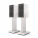 KEF R3 Meta Bookshelf Speakers, White with Stands & Terminated AudioQuest Rocket 11 Cables