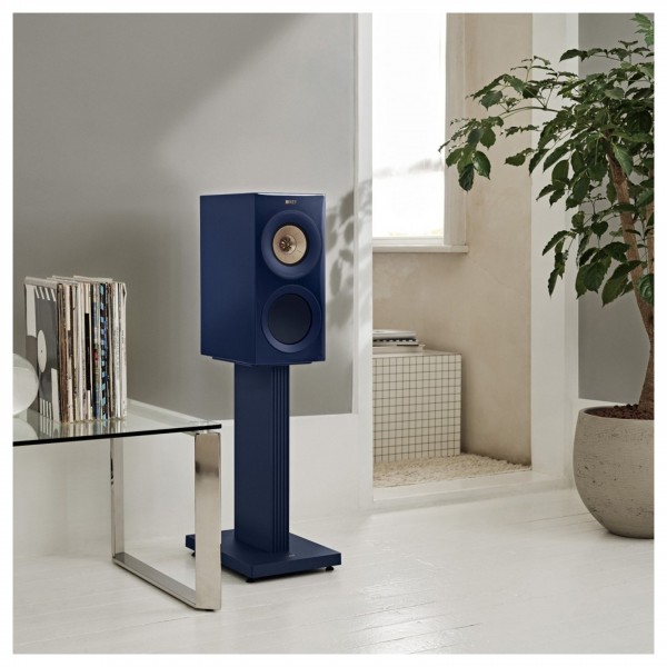 KEF R3 Meta Bookshelf Speakers (Pair), Indigo Gloss Lifestyle View