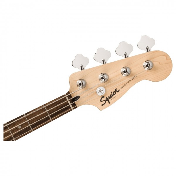 Squier Sonic Precision Bass LRL, Black - Headstock Front