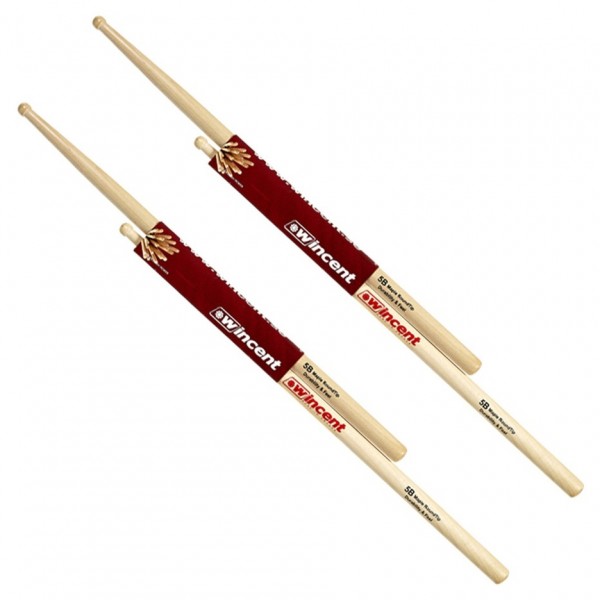 Wincent Maple 5B Round Tip Drumsticks, 2pk