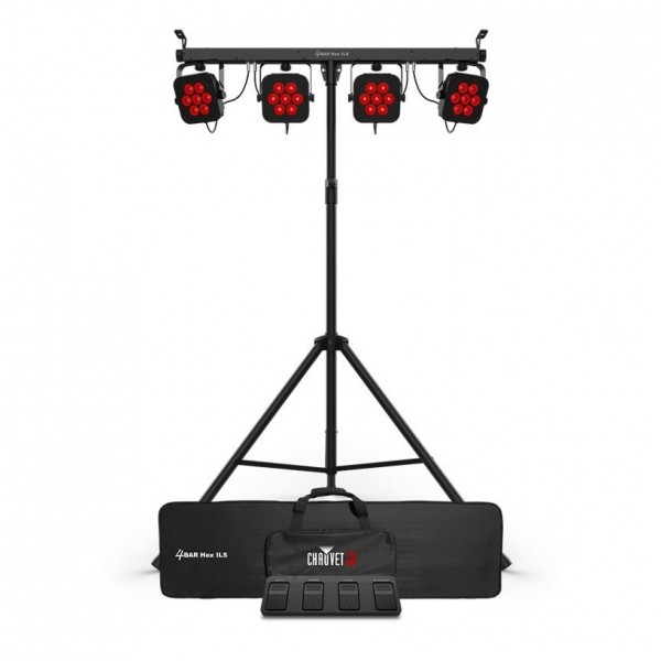 Chauvet DJ 4Bar Quad ILS LED Par Bar Lighting System - With Tripod and Bags