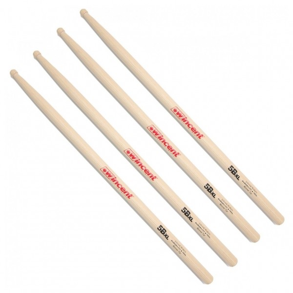 Wincent Hickory 5BXL RoundTip Drumsticks, 2pk