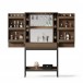 BDI Cosmo 5720 Bar Toasted Walnut Front View Open Doors with Glasses