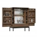 BDI Cosmo 5720 Bar Toasted Walnut Front View Open Doors with Glasses Left View
