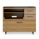 BDI Sequel 20 6101 Desk and 6117 Multi Cabinet, Natural Walnut Black - cabinet