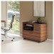 BDI Sequel 20 6101 Desk and 6117 Multi Cabinet, Natural Walnut Black - lifestyle