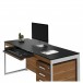 BDI Sequel 20 6101 Desk and 6117 Multi Cabinet, Natural Walnut Nickel - desk styled