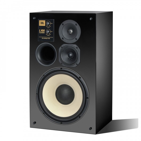 JBL L100 Classic 3-Way Stand Mount Speakers (Pair), Black Gloss at