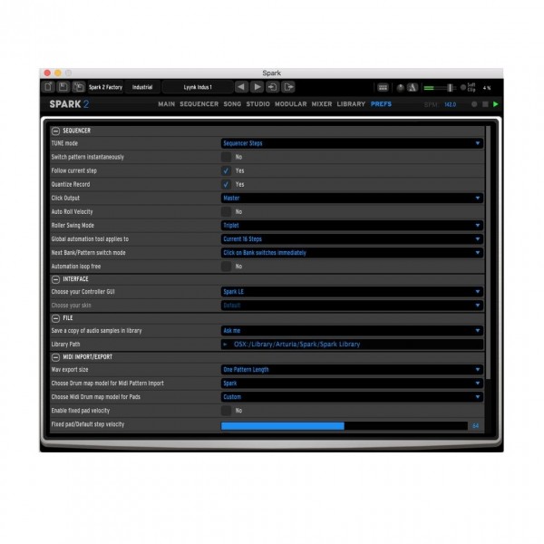 Arturia Spark 2 - Preferences 
