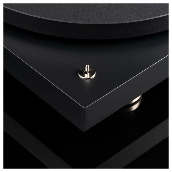 Pro-Ject Debut PRO Turntable (Cartridge Included), Satin Black - corner detail