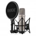 Rode NT1 5th Gen XLR and USB-C Studio Microphone, Black - Angled