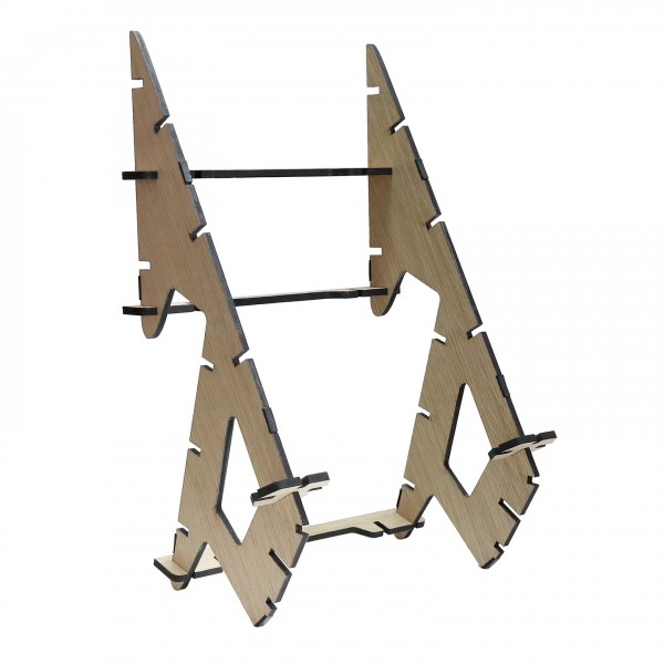 LOCI DOUBL2 Modular Stand, Oak - Angled 2