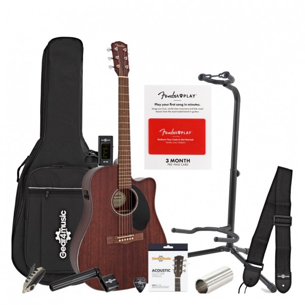 Fender CD-60SCE Electro Acoustic, Mahogany & Complete Accessory Pack