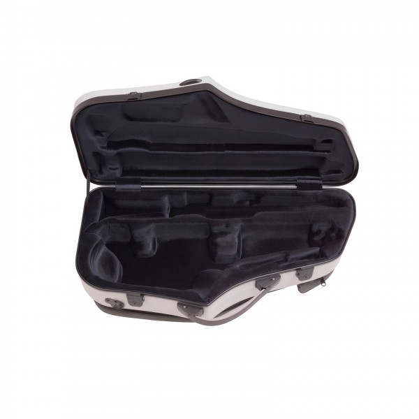 BAM 4120XL Hightech Alto and Soprano Saxophone Case, Light Grey Open