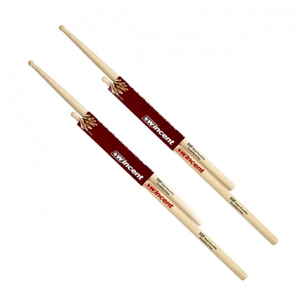 Wincent Maple Fusion 5A/5B Mix Round Tip Drumsticks, 2pk