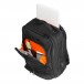 BackPack Slim, Black/Orange - Angled Open (Laptop, Devices and Accessories Not Included)