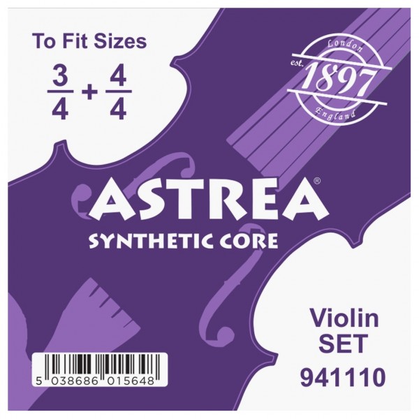 Astrea Synthetic Violin String Set, 3/4 - 4/4 Size