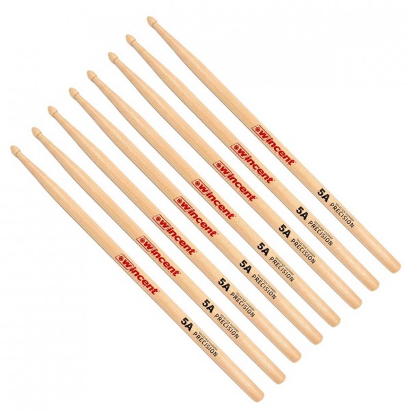 Wincent Hickory 5AP Drumsticks, 4pk