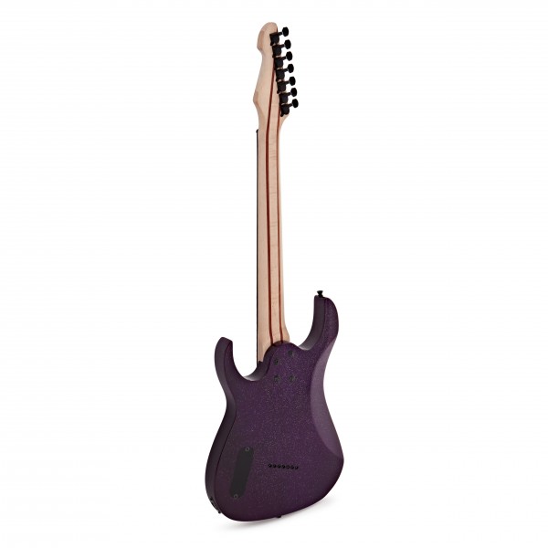 Harlem S 7-String Fanned Fret Guitar by Gear4music, Purple Sparkle