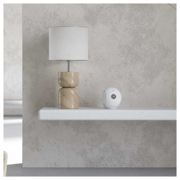 Devialet Phantom II Speaker (Single), White Set Up on Side Table