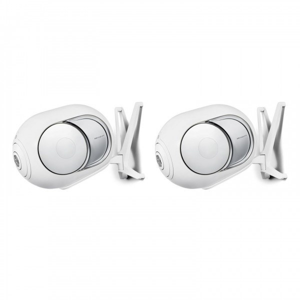 Devialet Gecko Phantom I Wall Mount (Pair), Iconic White Front View