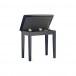 Stagg Piano Bench with Storage, Black Vinyl, Gloss Black Open