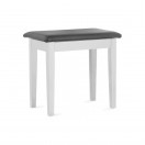 Stagg Piano Bench with Storage, Black Vinyl, Matte White