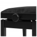 Stagg Hydraulic Piano Bench, Black Velvet, Matte Black Side