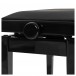 Stagg Hydraulic Piano Bench, Black Vinyl, Gloss Black Adjustable