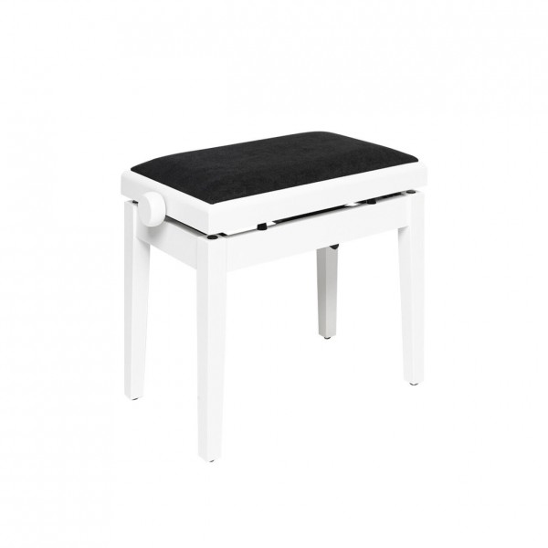 Stagg Hydraulic Piano Bench, Black Velvet, Matte White