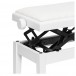 Stagg Hydraulic Piano Bench, White Velvet, Matte White Mechanism