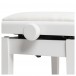 Stagg Hydraulic Piano Bench, White Velvet, Matte White Adjustable