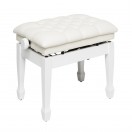 Stagg Concert Hydraulic Piano Bench, White Vinyl, Gloss White