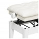 Stagg Concert Hydraulic Piano Bench, White Vinyl, Gloss White Adjustable