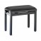 Stagg Adjustable Piano Bench, Black Velvet, Matte Black
