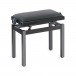 Stagg Adjustable Piano Bench, Black Velvet, Gloss Black