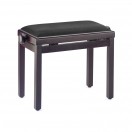 Stagg Adjustable Piano Bench, Black Velvet, Matte Rosewood