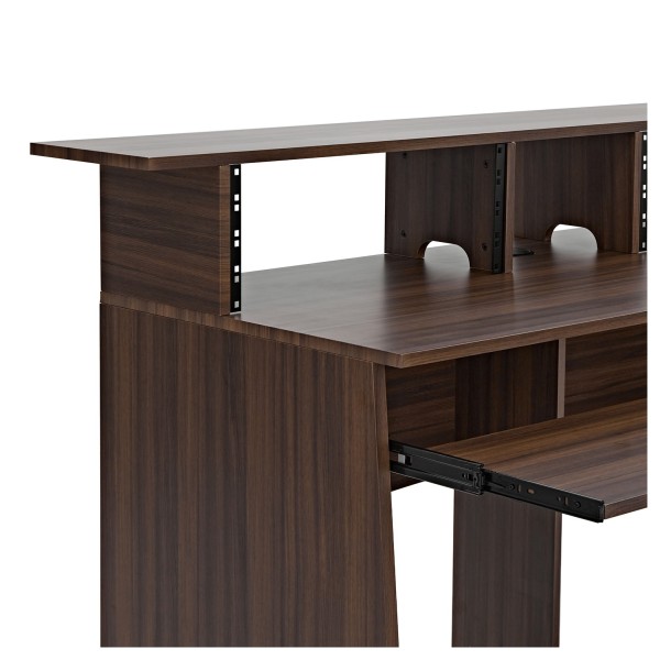 modul 3-Tier Pro Audio 8U Studio Desk, Walnut at Gear4music