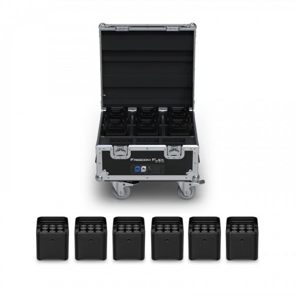 Chauvet DJ Freedom Flex H9 IP, Pack of 6 with Charging Case - Full Set