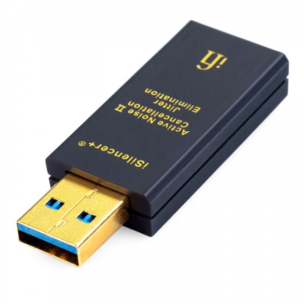 iFi iSilencer+ USB Noise Filter, USB-A to USB-A - Angled Flat