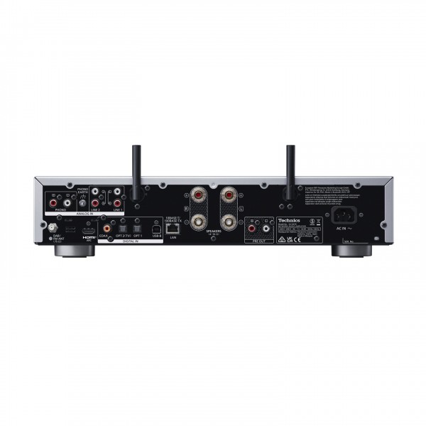 Technics Grand Class SU-GX70 Network Audio Amplifier, Silver Rear View
