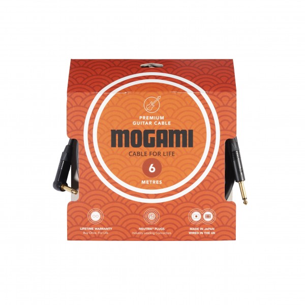 Mogami Premium Instrument Cable (One straight, one angled jack), 6m