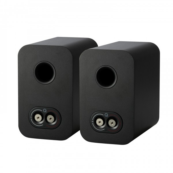 Q Acoustics Q 5010 Bookshelf Speakers, Satin Black (Pair) Back View 2
