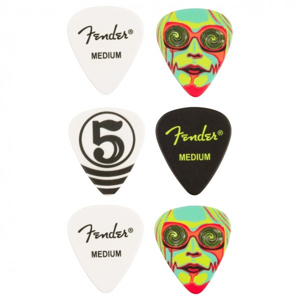 Fender John 5 351 Celluloid Picks, 6 Pack