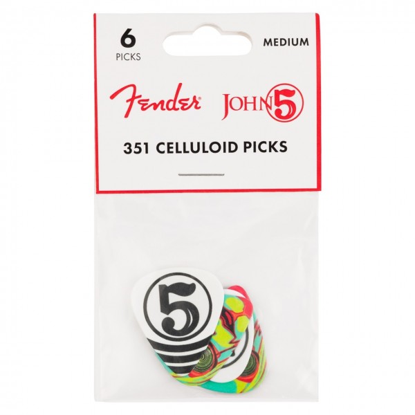 Fender John 5 351 Celluloid Picks, 6 Pack - Pack