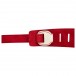 Fender John 5 Leather Strap, White and Red - Suede