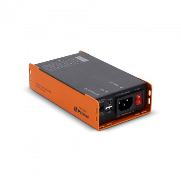 Palmer PWT12IEC Universal Pedal Board Power Supply with USB - Rear, Right