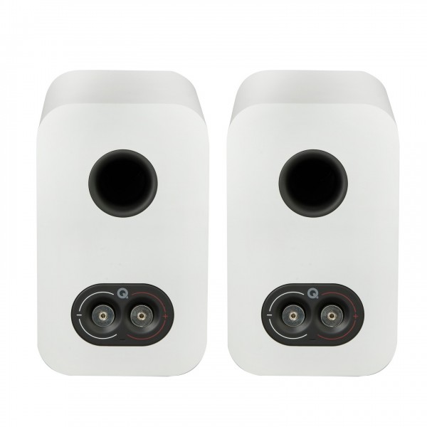 Q Acoustics Q 5010 Bookshelf Speakers, Satin White (Pair) Back View 2