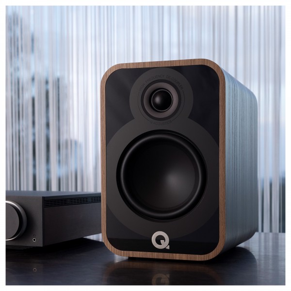 Q Acoustics Q 5010 Bookshelf Speakers, Oak (Pair) Lifestyle View