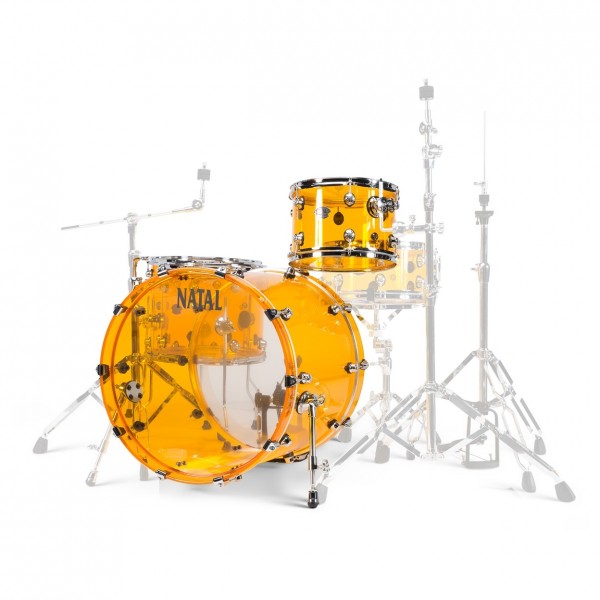 Natal Arcadia Acrylic 22" 3 Piece Shell Pack, Transparent Orange